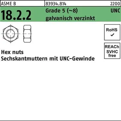 Produktbild von Reyher  Hex nuts 83934 5 1/2-13 UNC Zn (100 Stück)