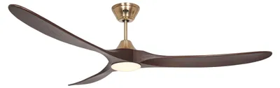 Produktbild von Energiespar Deckenventilator mit LED Beleuchtung und Fernbedienung Eco Genuino-L Messing gebürstet / Nussbaum 180 cm