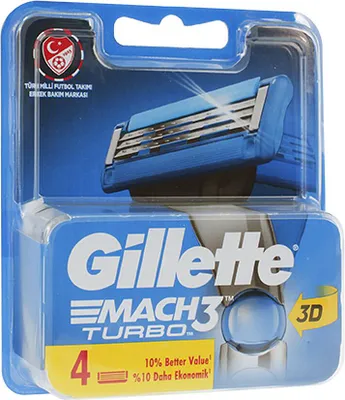 Immagine prodotto di Lame di ricambio Gillette Mach3 Turbo per uomo, confezione da 4
