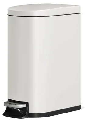 Productafbeelding van Afvalbak - Trapafvalbak - 50 liter - Rechthoekig - ABS-kunststof - 47,5 x 28,5 x 63 cm - Wit