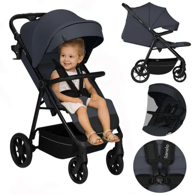 Produktbild von LIONELO IVA Buggy bis 22 kg, 6 Monaten–4 Jahre, 360° Räder, volle Stoßdämpfung, verstellbare Rückenlehne, höhenverstellbares Verdeck, XXL UPF50+ Stoff