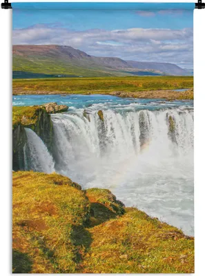 Produktbild von MuchoWow® Wandteppich Wandbehang Wasserfall - Wasser - Natur 60x90 cm Tapisserie Dekoration Wandtuch - Foto-Teppich - Abwaschbar