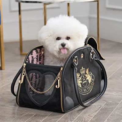 Zdjęcie produktu dla Torba transportowa Juicy Couture dla zwierząt domowych, stylowa torba podróżna dla małych psów i kotów