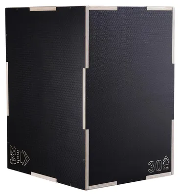 Produktbild von 3-in-1-Plyometrische Sprungbox 30/24/20-Zoll-Plyobox, Sprungkasten Sprungkiste 204 kg Tragfähigkeit, Fitnessübungs-Step-Up-Box für Heimtraining, Sprungkrafttraining Schwarz Einstellbare Höhe