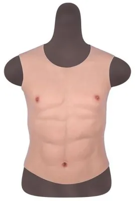 Imagen del producto de Torso de silicona con busto y abdominales definidos, color piel, talla M-XL