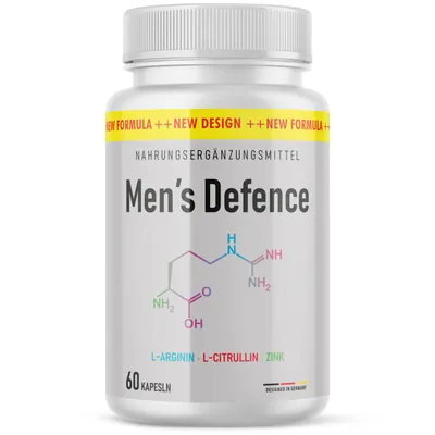 Image de Men`s Defence Capsules - avec L-arginine, L-citrulline et maca - force pour l'homme actif - contenu 60 capsules