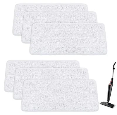 6 Ersatzbezüge für Vileda Dampfreiniger XXL, Mikrofaser, weiß