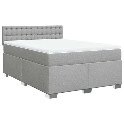 Produktbild von Boxspringbett mit Matratze Hellgrau 140x190 cm Stoff