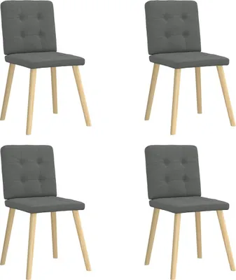 Image de Chaises à manger lot de 4 gris foncé tissu