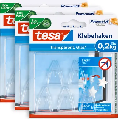 Image de tesa 58900 Powerstrips® DECO crochets SMALL Transparent Contenu : 15 pièces