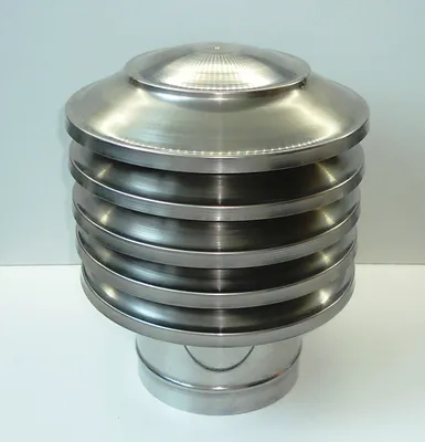 Produktbild von Kamininox Ltd. Pagoda 250 mm – Edelstahl-Schornsteinaufsatz mit Lamellen