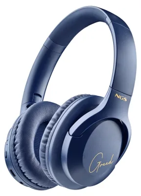Productafbeelding van NGS ARTICA GREED, bekabeld en draadloos, geschikt voor telefoongesprekken/muziek, frequentiebereik 20 - 20000 Hz, gewicht 200 gram, hoofdtelefoon, blauw