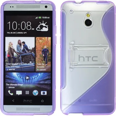 Produktbild von PhoneNatic Case kompatibel mit HTC One Mini - lila Silikon Hülle Aufstellbar + 2 Schutzfolien