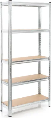 Produktbild von Wiltec Schwerlastregal 75x30x174cm, Gesamtlast 875kg, Steckregal verzinkt aus Stahl, Lastenregal mit 5 Ablagen, Werkstattregal