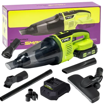 Produktbild von NAC SMART Akku Handsauger 20V mit 2Ah Akku und Schnellladegerät NSHVC20VB | Saugleistung 3,8 kPa Staubbehälter 500ml | Kabelloser Handstaubsauger