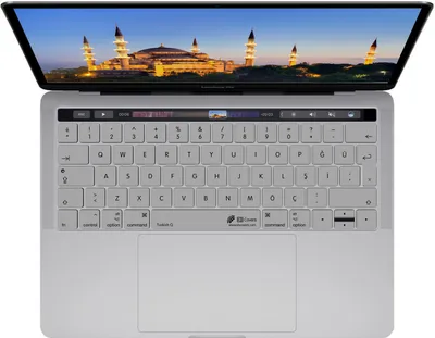Produktbild von Tastatur Cover Türkisch Silber für MacBook Pro 13"/15" ab 2016