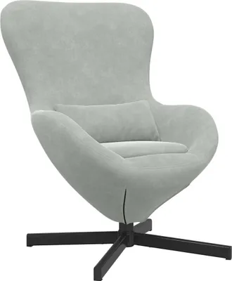 Image de vidaXL Fauteuil oeuf gris clair 63 x 73 x 90 cm velours