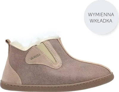 Image de Vanuba Columbia Chaussons en peau d'agneau Femme Chaussures - Badge Femme Pantoufles - Cuir Laine Pantoufles Femme - Chaussures confortables Femme Chaussons en peau d'agneau - 39 EU Cuir Résine Beige Blanc