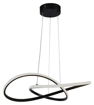 Produktbild von LED Hängeleuchte, Alu, schwarz, geschwungen, D 50 cm