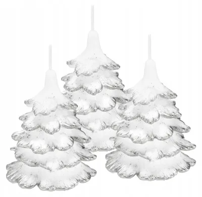 Image de Bougies décoratives Drobo sapin Noël argentées paillettes
