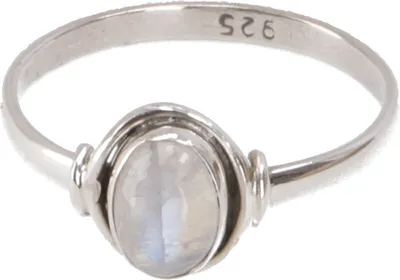 Produktbild von Boho Silberring, Filigraner Edelsteinring - Mondstein, Silber-Farben, SterlingSilber, Ringgröße: 50 (15,9 Mm), 1*0,8 cm