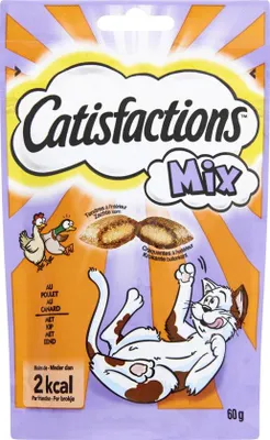 Produktbild von Catisfactions Katzensnacks - Mix - Huhn/Ente - Katzensnack - 60 g
