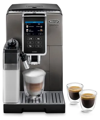 Zdjęcie produktu dla De’Longhi Dinamica Plus ECAM372.95.TB, Ekspres do espresso, 1,8 l, Ziarna kawy, Kawa mielona, Wbudowany młynek, 1450 W, Tytan