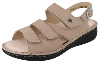 Produktbild von FINN COMFORT Mellow Praia Damen Sandale taupe Nubukleder - Größe: 38