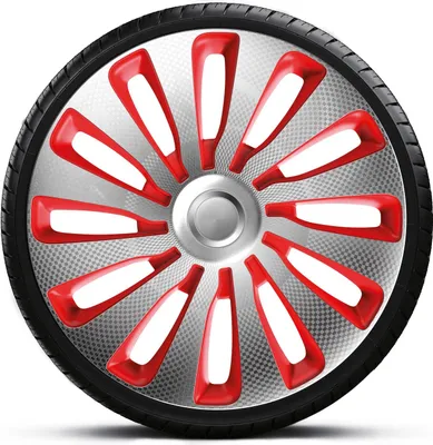 Produktbild von Radkappen Radzierblenden SATZ (4Stück) 16 Zoll SEPANG CARBON SILVER RED Z460967