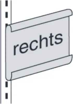 Produktbild von Gangschild rechts für Bibliotheks-Regal Univers lichtgrau