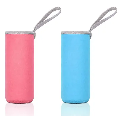 2er-Set Flaschenhüllen 550 ml, Blau/Rosa, Neopren, Schutz