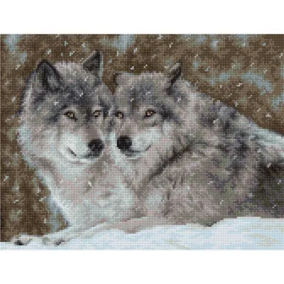 Produktbild von Luca-S Kreuzstich-Set "Wolves", Zählmuster, 27x20,5cm
