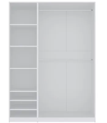Produktbild von Marmex Eckkleiderschrank TRES N Weiß offener Kleiderschrank 101/150x206x51 cm