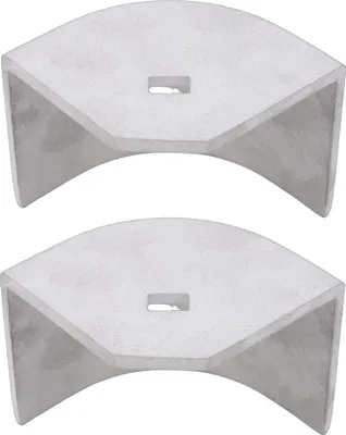 Immagine prodotto di 2 copriangoli in alluminio per ponti di imbarcazioni pontone per angoli arrotondati a 90 gradi, altezza da 2–1/2 pollici a 2–5/8 pollici, diagonale 4–1/16 pollici, 4–3/16 pollici