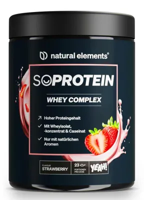 Produktbild von SoProtein Whey Complex - 690 g Pulver_für 23 Portionen / Erdbeere