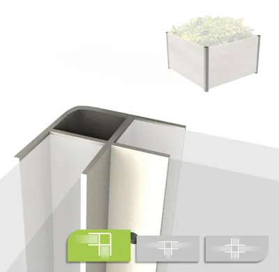 Immagine prodotto di Profilo angolare in alluminio Biogreen per aiuola rialzata ErnteMAXX da 625 mm