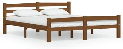 Image de vidaXL Lit en bois massif pin brun miel 160x200 cm