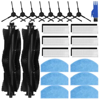 Accessoireset für Saugroboter – 2 Hauptbürsten, 8 Seitenbürsten
