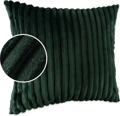 Produktbild von Dekokissen LILLI BIG CORD Velour mit Reißverschluss 60x60cm Einfarbig UNI Smaragd Sofakissen pflegeleicht