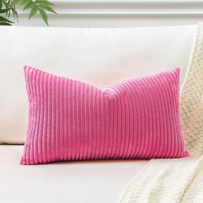Productafbeelding van Kussensloop, corduroy, roze, rood, 40x60 cm, 1 stuk