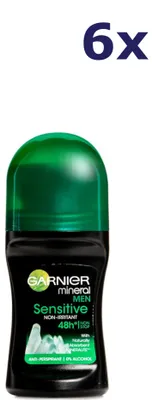 Produktbild von 6x Garnier Roll On 50ml For Men Sensitive Deodorant