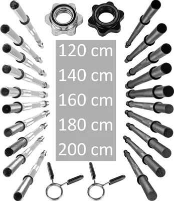 Produktbild von MOVIT 180cm Langhantelstange Hantelstange Federverschluss chrom gerändelt