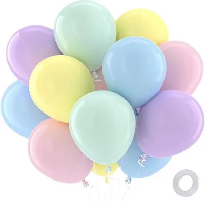Zdjęcie produktu dla Balony w pastelowych kolorach, 25 cm – kolorowy zestaw balonów wypełnionych helem – balony na urodziny, baby shower, ślub, imprezę z okazji poznania płci dziecka oraz dekorację imprezową