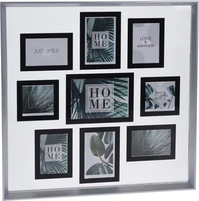 Immagine prodotto di Portafoto Excellent Houseware per 9 foto, MDF, 57x57x3 cm, grigio