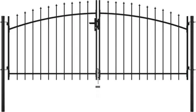 Produktbild von The Living Store Doppelflügel-Gartentor mit Speerspitzen 300 x 150 cm