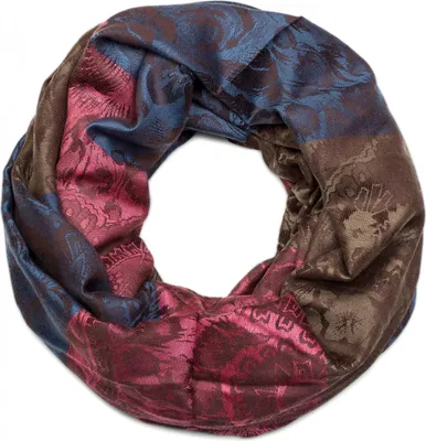 Produktbild von styleBREAKER Damen Loop Schlauchschal mit Blumen, Hibiskus Blüten, Paisley Muster, warm und weich, Tuch, Schal 01018058