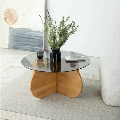 Produktbild von Bagolino - Couchtisch, 75x75x35h cm Eiche Braun, Zeitschriftenablage