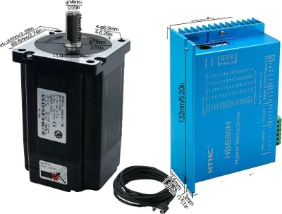Obrázok produktu pre Krokový motor, systém uzavretej regulácie, kompatibilný s ovládačom HBS86H, súprava 8 Nm, priemer 14 mm