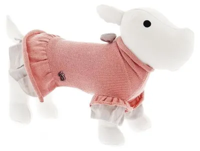 Obrázek produktu pro Růžové pletené šatičky, velikost: 33 cm