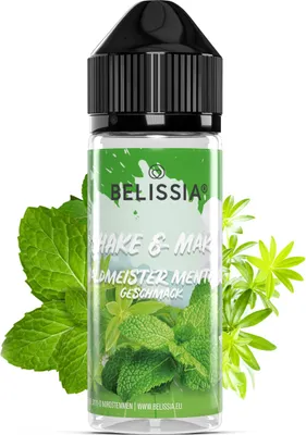 Produktbild von Belissia Shake and Make Waldmeister-Menthol - 10ml hochdosiertes Lebensmittelaroma + 120ml Schüttelflasche - Für Backen, Speisen, Getränke, DIY uvm